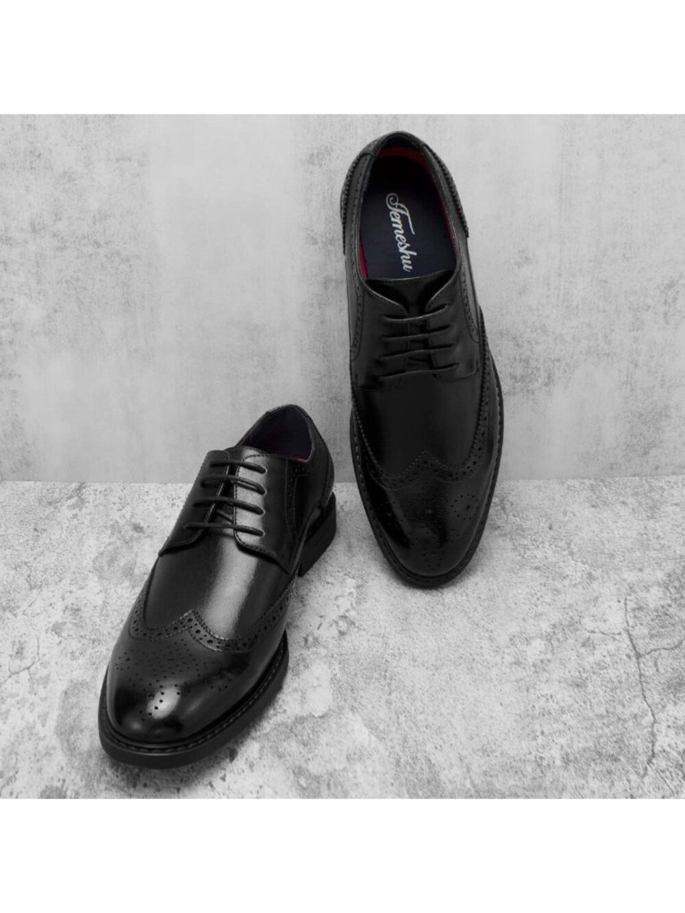 Men's Black Oxford Business Formal Dress Rubber Casual Important Leather Shoes